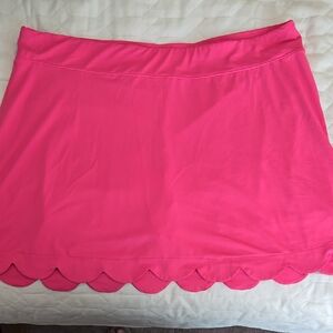 Vibrant Pink Scalloped Hem Mini Skirt